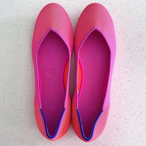 Rothys Tropical Pink Flats, Brand New